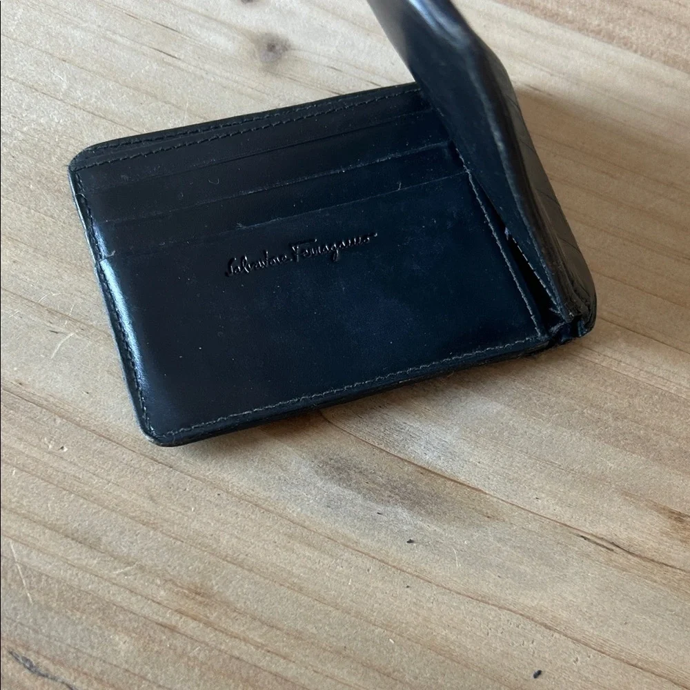 Salvatore Ferragamo Vintage Black Soft Leather Bifold Wallet